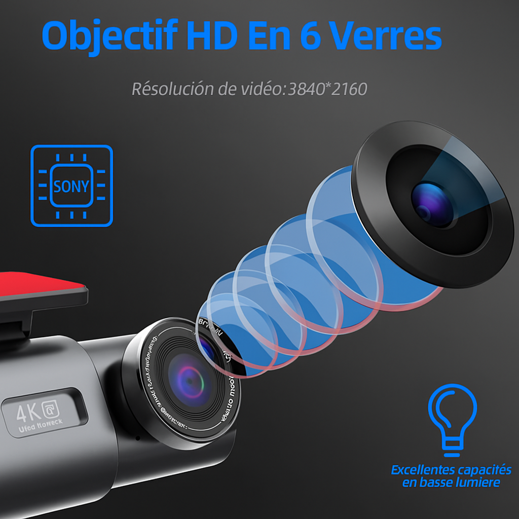 Dashcam Trajecta — Caméra embarquée 4K avec Wi-Fi et GPS